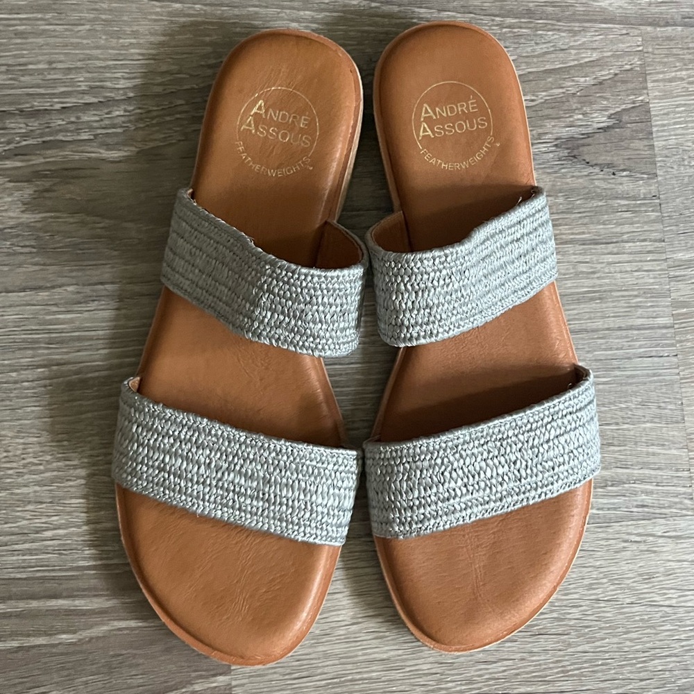André Assous silver sandal